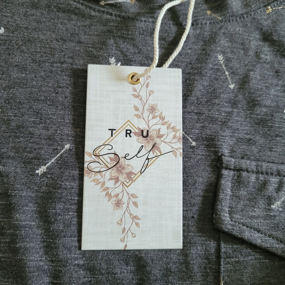 TRU Self Charcoal Space Dye Arrow🏹 Top - NWT - Picture 5 of 11